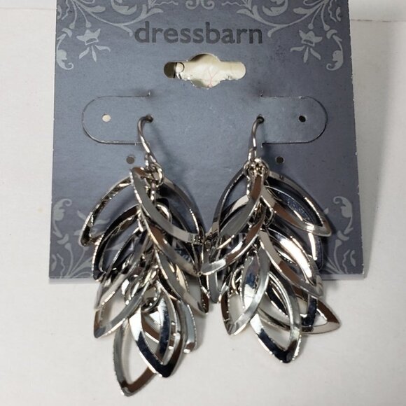 2/$30 Silver Tone Hoops Cluster Design Drop 2-in Earrings - Women Jewelry - Picture 6 of 8